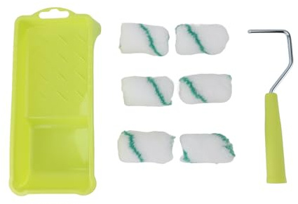 NOENNULL Set di Strumenti per Pittura, Set di Rulli per Pittura, Mini Rulli per, Rullo Piccolo e Vassoio, Strumenti per Fai-da-te per Dipingere Legno e Davanzali, Porte