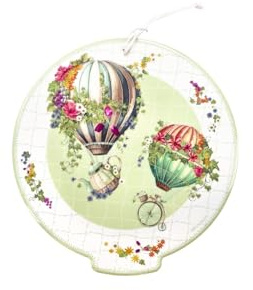 Brandani 51840 Sottopentola Decoration Wonderland Verde Ceramica/Sughero Cm 20x21