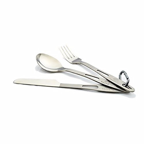 TOAKS slv-02 Titan 3-teilig Outdoor Besteck-Set, Löffel Gabel