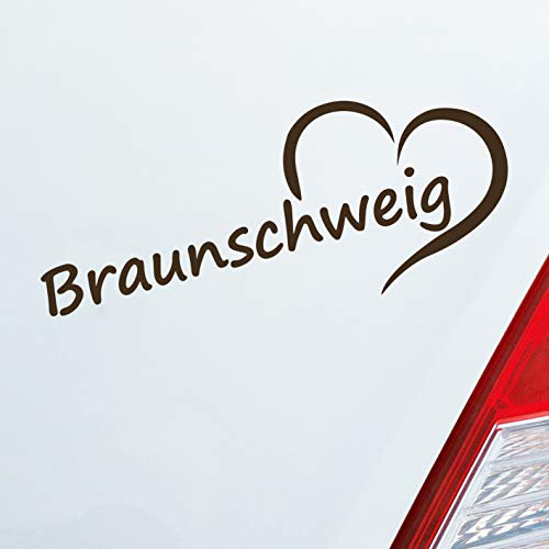 Hellweg Druckerei Auto Aufkleber Braunschweig Herz Stadt City Liebe Love 19,5x8 cm