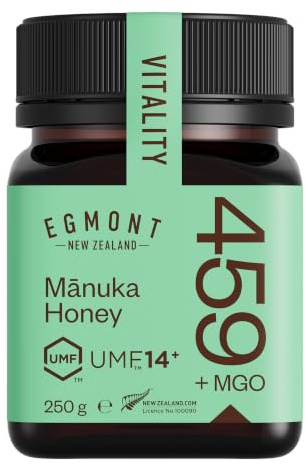 Egmont Honey Manuka-Honig MGO 459+, UMF 14+ aus Neuseeland (250g) | Roh & Nicht Pasteurisiert | Monofloral | Rückverfolgbar vom Bienenstock bis ins Glas | Zertifiziert | Nachhaltig hergestellt