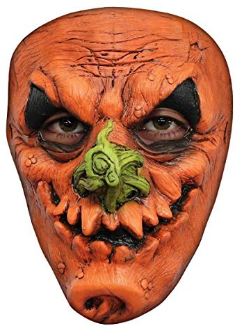 Maskworld Grinsender Kürbis Maske des Grauens aus Latex - Erwachsenen Horror Kostüm Halbmaske - ideal für Halloween, Karneval, Motto-Party