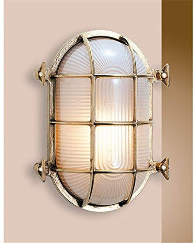 Aplique lámpara de pared de latón pulido estilo náutico 175 x 130 exterior