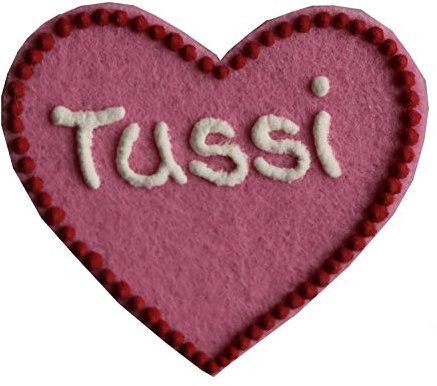 Anstecker Filzherz Tussi für Junggesellinnenabschied Junggesellenabschied Heimatfest Dirndl Accessoires mit Namen - Namensschild Herz personalisiert Button Brosche Ansteckbutton Wunschbeschriftung