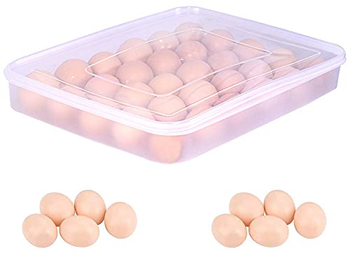 Contenitore per uova trasparente, contenitore per uova, contenitore per uova per 30 uova, impilabile, per frigoriferi, stoviglie, mobili da cucina, campeggio e picnic