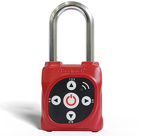 eGeeTouch Smart Lockout Tagout Padlock, with NFC & Directional Code (Red)