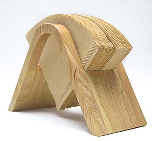 Kaffeefilter Halterung - Kaffeefilterhalter Aus Holz/Edelstahl - V-förmiges Design Kaffee Filtertütenhalter - Kapazität 100 Stück Filterpapier