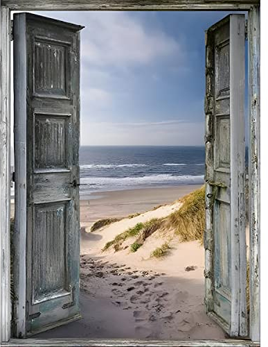 DPHERO DIY Strand Diamant Painting Bilder für Erwachsene Kinder,5D Tür Diamond Painting Set,DIY Strass Bilder Landschaft Diamant Kunst Kits,Runde Steine Diamant Painting für Zuhause Dekor 30x40 cm