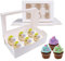 30 Pezzi Scatole per Cupcakes 6 Fori Porta Torta con Coperchio 24x16x7.5 cm Robusta Scatola di Cartone e Inserti Bianca per Decorare Torte e Trasporto Cupcake per piccole torte, pasticcini, biscotti