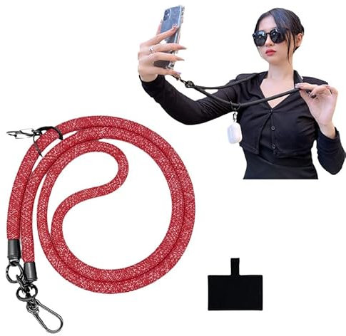 Georcep Thick Rope Cell Phone Lanyard Spacer, Universal Crossbody Patch Phone Lanyards, Phone Necklace Cell Phone Lanyard Neck (H)