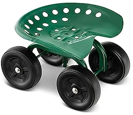 GOPLUS Rollsitz, Gartensitz mit Rollen, Kniebank fahrbar, Arbeitssitz Garten, höhenverstellbar 28-40cm, bis 150kg, Gartenhelfer Gartenwagen für Garten & Werkstatt