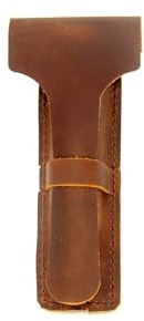 JJNUSA Handgefertigte Hülle Reisetasche Leder Rasierhobel Fall Double Edge Rasierer 4,5 Zoll Old Fashioned Razor Sleeve Rasieren Zubehör Herren Rasierer (Plain Brown)