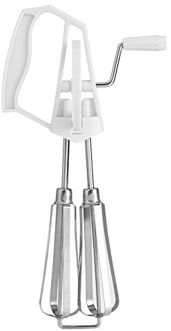 Edelstahl Schneebesen, Rührgerät, drehbarer Schaumschläger, Edelstahl Handmixer für Kaffee-Getränke, Milchshakes, Esszimmer, Wohnküche Schneebesen Mixer (WHITE)
