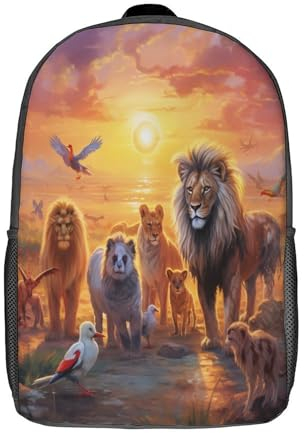 Ölgemälde-Löwe-Kinderrucksack, Mädchen-3D-Schultaschen, Kinderrucksack, Kleinkind-Schultasche, lässige Tagesrucksäcke, modische Büchertasche