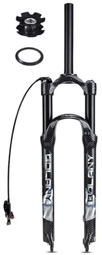 29 Zoll Mountain Front Gabel Fahrrad Luft Gabels Federgabel 1-1/8 Gerades Rohr Fahrradgabel 120mm Federweg Schnellspanner 9 * 100 Manueller Fernverriegelung Sperre XC AM (Color : Black Remote, Size :