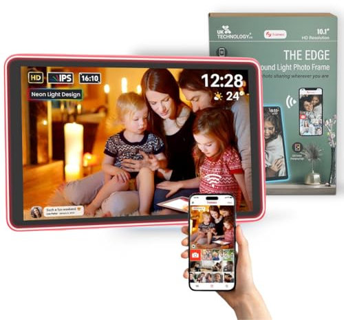 【2025 Model】Newest Wi-Fi Digital Photo Frame, 10.1 Inch Digital Picture Frame, 32GB Memory, 1280x800 LCD Touchscreen, Rotate, LED Digital Frame, Share Photos and Video via Frameo App, Best Gift Choice