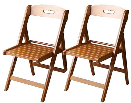 RTTZBOZ Sedia Pieghevole in bambù con Schienale e Poggiapiedi Sgabello Pieghevole Portatile Sedie Pieghevoli per Cucina Domestica e Bar (Color : Brown 2pcs, Size : 43cm/17in)