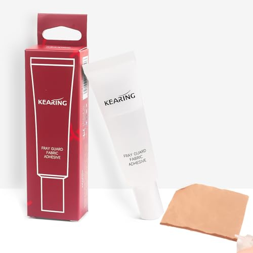 KEARING Textilkleber Fransenstopp – Extra Stark & Waschmaschinenfest, Transparent, Zum Ausfransen Verhindern, Stoffkleber für Kantenversiegelung, 25ml
