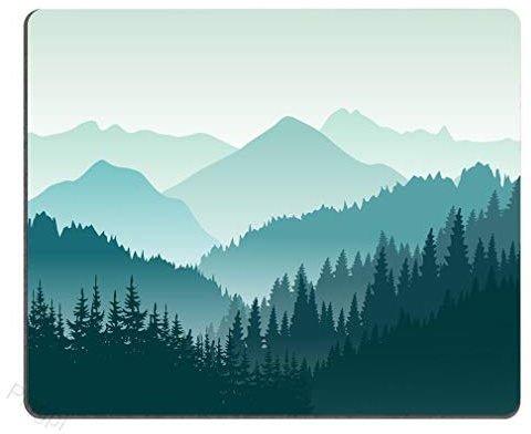 JIMOWANG Beautiful Green Mountain Landscape Gaming Mouse Pad Smooth Surface Mousepad Rubber Mouse Pads 9.5 x 7.9 Inch