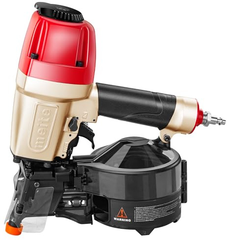 meite CN65S Coil Siding Nailer - Pneumatic Nail Gun with 360° Exhaust & Safety Lock, Professional Air Coil Nailer Lightweight Fencing & Decking Tools, Accepts 15 Degree 1-1/2'' to 2-1/2'' Coil Nails