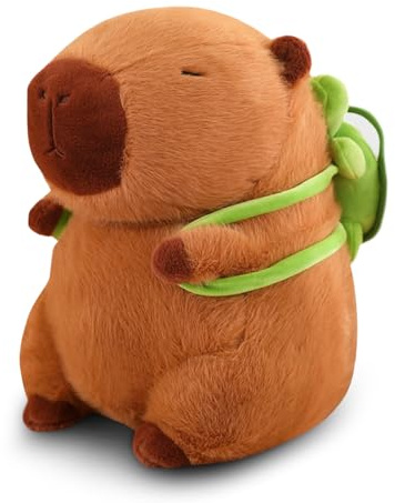 WESOPAN Capybara Plüschtier, Niedliche Capybara Kuscheltier Plushies Puppen Super Weiche Gefüllte Spielzeug Plüsch für Home Deko Kinder Geschenke (23cm Schildkrötenrucksack)