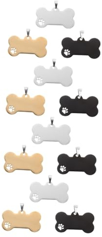 VILLFUL 12 Stück Haustier Auflistung Hundebedarf Hundemarke Haustierbedarf Katzennamensschild Haustier Gravierte Rohlinge Welpen Blanko Namensschild Haustier Identitätsschild Accesorios