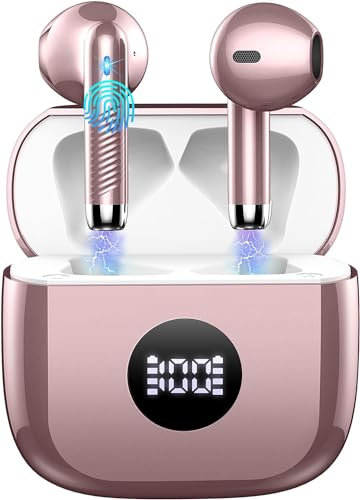 Jxrev Cuffie Bluetooth Auricolari Bluetooth 5.4, Cuffie Wireless con 4 ENC Cancellazione Rum0015