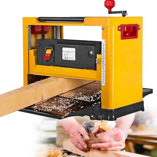 YANGYMM Raboteuse éLectrique 2000 W, Raboteuse Multifonctionnelle pour Travail du Bois, éPaisseur de Rabotage Unique de 1 à 3 Mm, Haute Puissance, 8000 TR/Min, pour la Coupe Bois