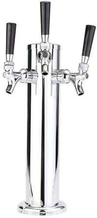 GHHZML Tirador De Cerveza para Casa Torre de Cerveza de Barril, Torre de Grifo Triple, 3'' de diámetro. Kit dispensador de Cerveza en Columna de Acero Inoxidable
