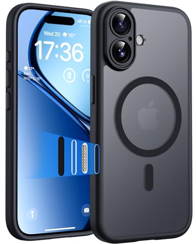 TOCOL Coque Magnétique pour iPhone 17 6,3 Pouces, avec Boutons de Contrôle de la Caméra, Compatible avec MagSafe, Anneau Magnétique Intégré, Protection de l'objectif améliorée, Caméra Bouton