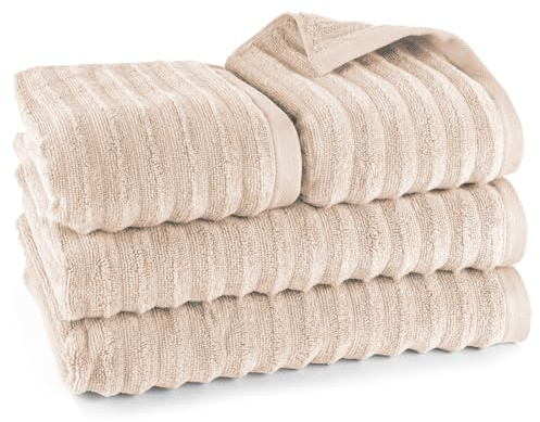 Pure Label Handtücher Set 4-TLG 2x70x140 2x50x100 Beige | Weich, saugstark und pflegeleicht – für ein angenehmes Gefühl jeden Tag