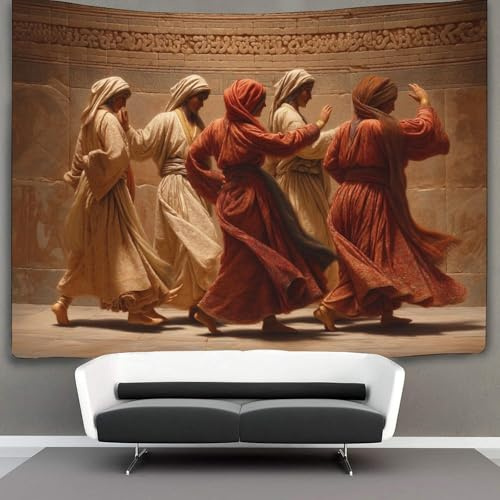 kaiyun Arquitectura persa antigua Tapiz De Pared Dancing Mujer Tapices Estéticos Decoración De Habitación Para,sala De Estar,universidad Decoración Del Hogar 180cmx230cm