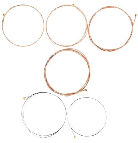 6 Stück Kupferlegierung Gitarrensaiten für Folk Gitarre, Klarer Klang | Einzeln Verpackt, für Ersatz und Austausch, Zubehör für Instrumententeile