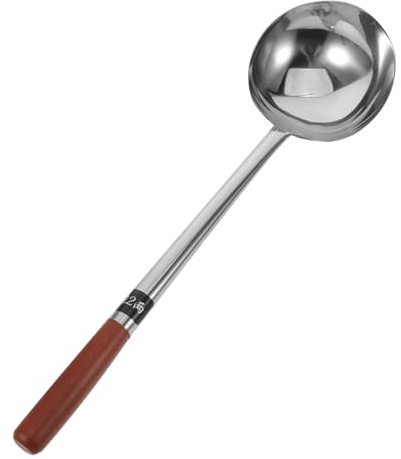 Cabilock Louche Acier Inoxydable à Long Manche Cuillère de Service Polyvalente pour Cuisson Agitation et Service de Soupes Sauces et Plats Mijotés Ustensile Robuste pour Cuisine Domestique