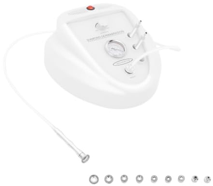 awolsrgiop Diamant Microdermabrasion Gerät, Professionelle Mikrodermabrasions Maschine 9-stufig mit 65-68 cmHg Saugkraft, Mitesserentferner für Gesichtspflege & Körper, Inklusive 12 Aufsätzen, Weiß