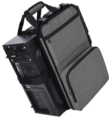 XINGLIDA Tour d'ordinateur de bureau Sac de transport avec et plusieurs poches pour PC Câble Clavier Bureau PC Housse Support de sangle