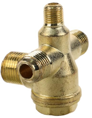 KOMBIUDA Way Air Compressor Check Valve Double Tube Non-Return Pneumatic Connector Copper Quick Connect Tool for Maintenance Replacement
