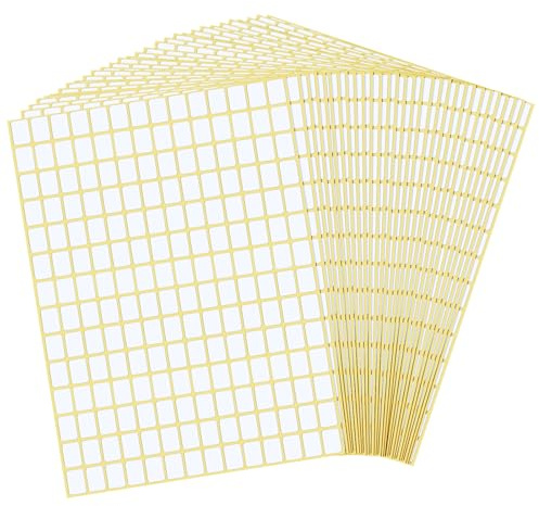 5880 etiquetas adhesivas autoadhesivas, 30 hojas pequeñas de 1,3 x 0,9 cm, pegatinas blancas extraíbles para escribir para vasos, cajas, carpetas