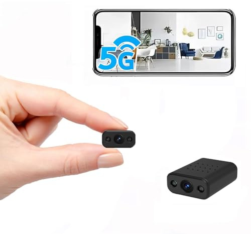 XNJ Mini Kamera, 4K HD Überwachungskamera Innen, 2,4/5 GHz WLAN Innenkamera Mit Akku,Bewegungserkennung, Remote Viewing für Sicherheit Mit APP