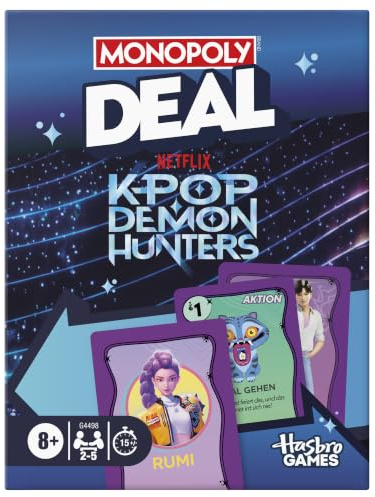 Monopoly Deal: KPop Demon Hunters Kartenspiel | Familienspiele für Kinder, Jugendliche, Teenager und Erwachsene | 2-5 Spieler | 15 Min. | Alter 8+ - Deutsche Version