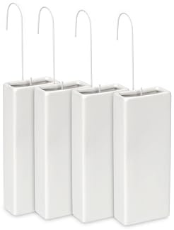 NK Humidificador para Radiador Ceramica Blanco - Pack 4 Dolomita Colgante | Evaporacion natural sin electricidad ni ruido. Humedad para dormitorio, salon u oficina. Facil de rellenar y limpiar.