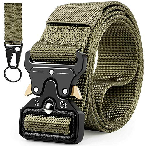 Boneke Ceinture tactique homme, Ceinture militaire pour la police & pompier | Ceinture gendarmerie, Tissu en nylon, Boucle en Métal à Dégagement Rapide, Reglable, Taille: 125cm