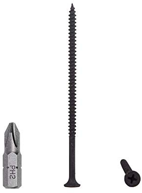 100 Stück schwarze Phosphat-Kohlenstoffstahl 4,2 x 90 mm Schnellbauschrauben Kreuzschlitz Stiftkopf Feingewinde Trockenbau Blech Verschlüsse (100, 4,2 x 90 mm)