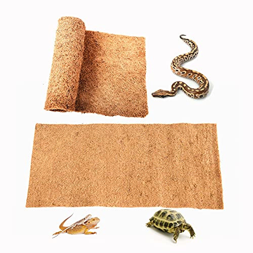 SISIPAI LIFE Reptile Carpet Natural Coconut Fiber, 36 x 18 Tortoise Carpet Mat for Pet Terrarium Liner, Reptile Bedding Supplies for Lizard, Snake, Chameleon, Turtle, Bearded Dragon