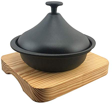 Sywlwxkq Olla Tagine con Bandeja, Olla de Hierro Fundido Engrosado, Olla de Sopa doméstica, Olla Seca de Restaurante, humeante, Uso Multiusos para Cocina casera o Restaurante de cerámica /
