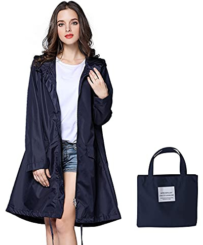 Freiesoldaten Mujeres Impermeable Chubasquero Exterior A Prueba de Viento Ligero Poncho Secado Rápido Impermeable con Capucha