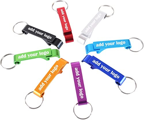 Stepdiy 30 x personalisierter Flaschenöffner mit Ihrem Text-Design-Logo, Aluminium-Schlüsselanhänger, personalisierter Bierflaschenöffner für Hochzeit, Geburtstag, Party, Geschenk