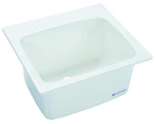 25 in W x 22 in L x 13 3/4 in H, Drop-in, Fiberglass, Utility Sink