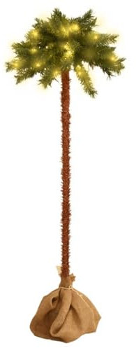 vidaXL Konstpalm med LEDs 150 cm, LED-palmer, palmer, partydekoration, palm, palmträd, partydekorationer, festtillbehör, ljusdekoration