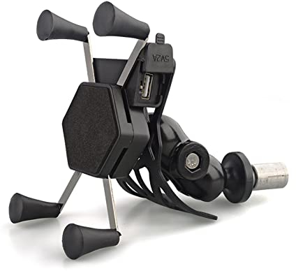 ANTWAX Motorrad Lenker Handy Für CBR 250RR 500R 400R Für VFR 1200F DCT Motorrad-Telefonhalterung Mit USB-Ladegerät-Griff Handyhalter GPS-Navigationshalterung